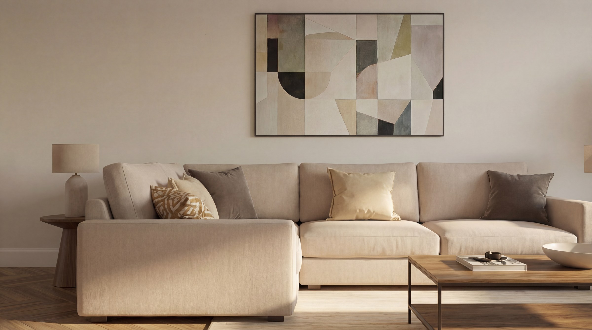 AI visualisation · Soft furnishings and an imagined afternoon light.
