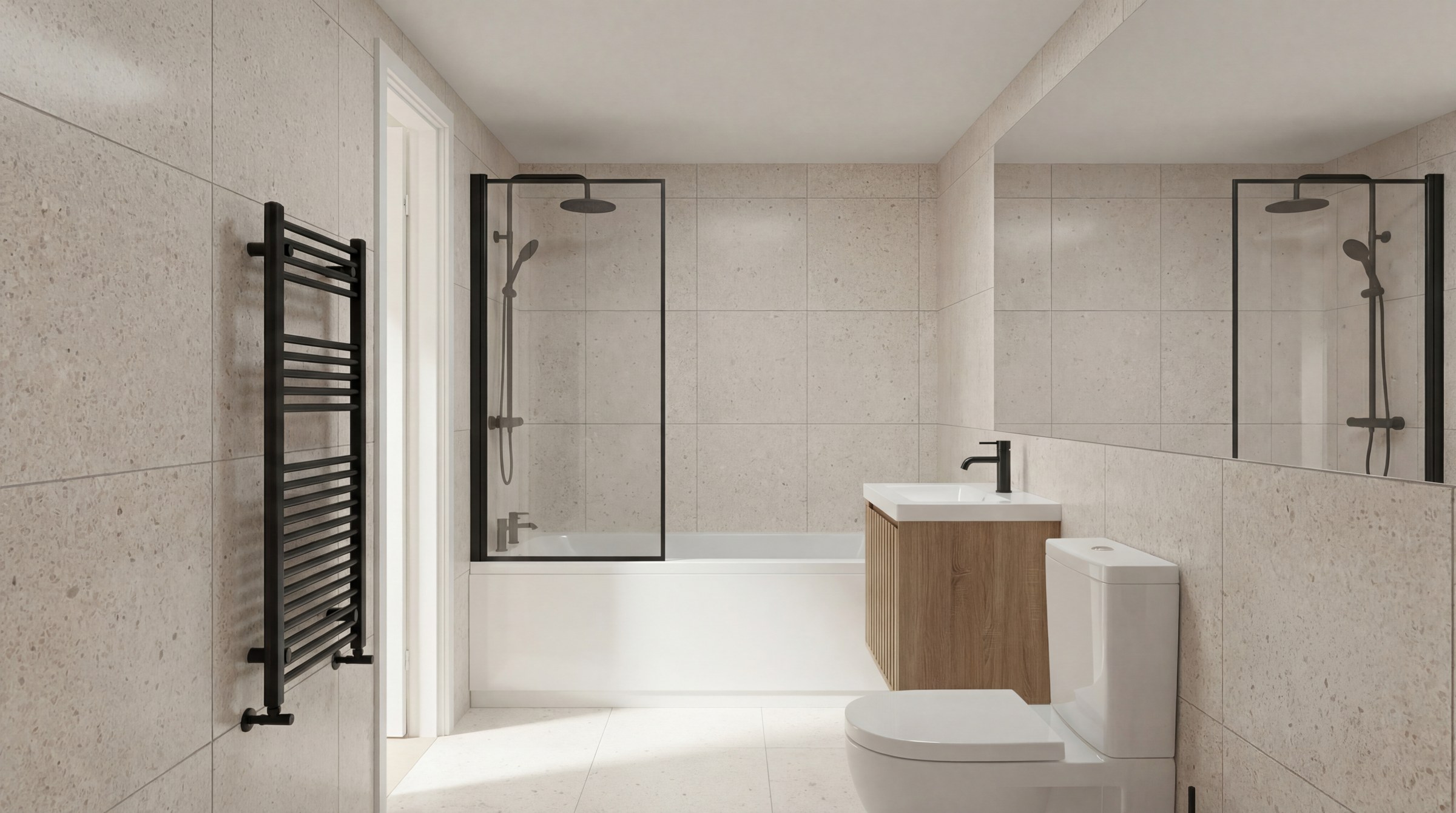AI visualisation · A second perspective on the bathroom.